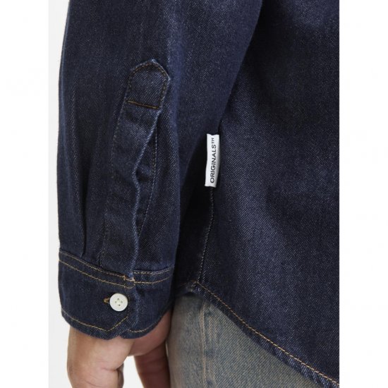 Jack & Jones Norrebro Denim Long Sleeve Shirt Dark Blue Denim - Cămăși - Cămăși Bărbați Mărimi Mari