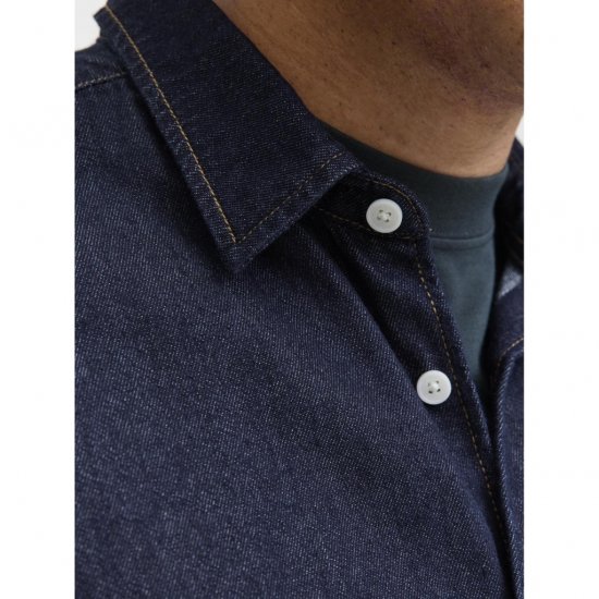Jack & Jones Norrebro Denim Long Sleeve Shirt Dark Blue Denim - Cămăși - Cămăși Bărbați Mărimi Mari