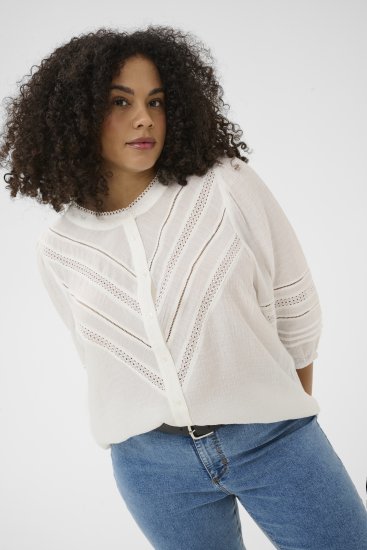 Kaffe Curve Liwa Shirt Chalk - Cămăși - 