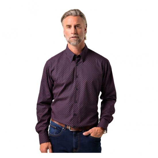 Boston Park Shirt Long Sleeve Navy Blue - Cămăși - Cămăși Bărbați Mărimi Mari
