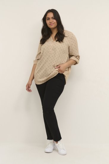 Kaffe Curve Joy Bluză Nomad/Negru Cu Buline - Bluze & tunici - 