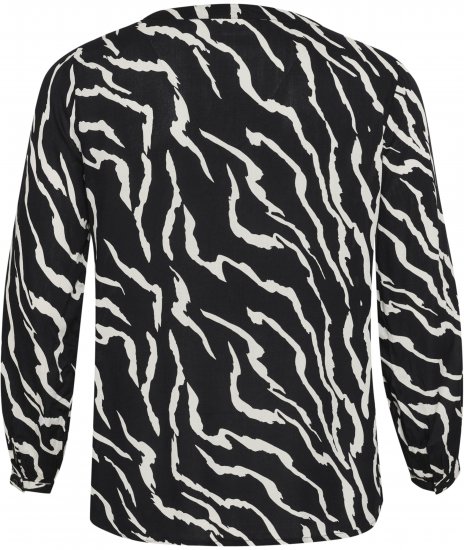 Kaffe Curve Mirta Tilly Bluză Negru/Antique Print Zebra - Bluze & tunici - 