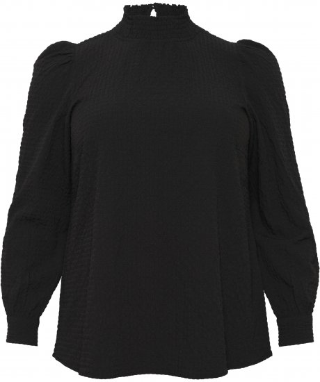 Kaffe Curve Ditta Smock Bluză Negru Intens - Bluze & tunici - 