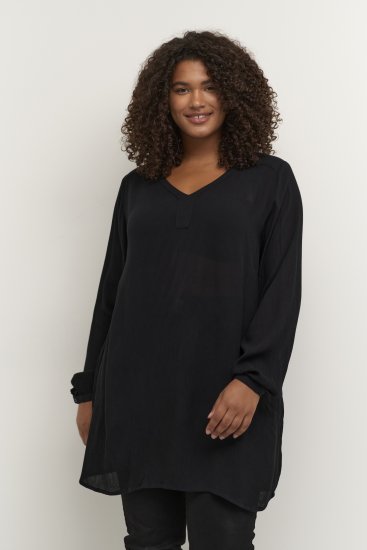 Kaffe Curve Ami Mânecă lungă Tunic Negru intens - Tricouri - 