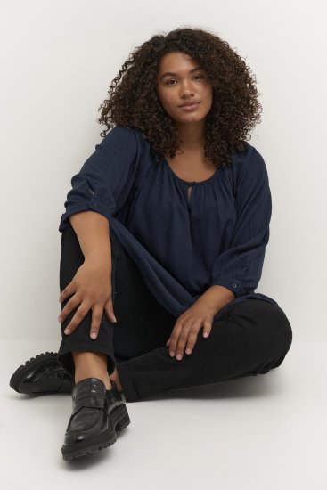 Kaffe Curve Ami Mânecă 3/4 Tunic Bleumarin miezul nopții - Tricouri - 