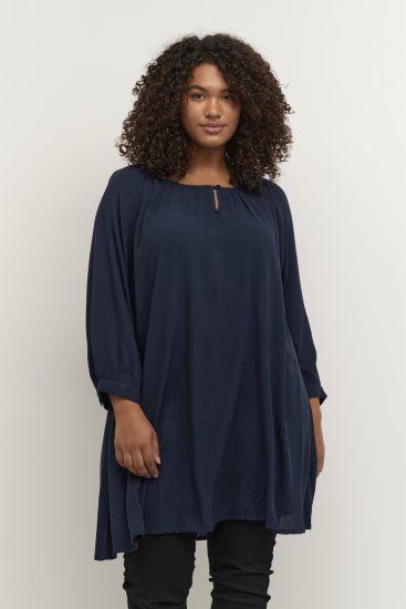 Kaffe Curve Ami Mânecă 3/4 Tunic Bleumarin miezul nopții - Tricouri - 