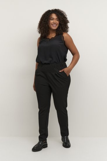 Kaffe Curve Jia Pantaloni Negru intens - Blugi & Pantaloni pentru Femei Mărimi Mari – Plus Size - 