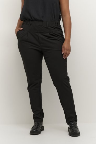Kaffe Curve Jia Pantaloni Negru intens - Blugi & Pantaloni pentru Femei Mărimi Mari – Plus Size - 