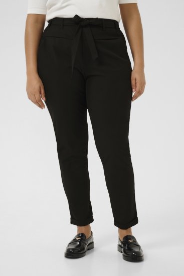 Kaffe Curve Jia Pantaloni cu curea Negru intens - Blugi & Pantaloni pentru Femei Mărimi Mari – Plus Size - 