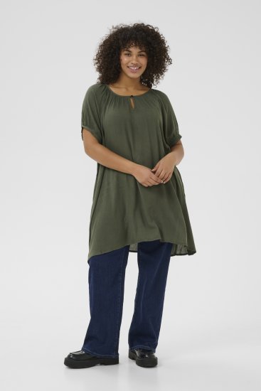 Kaffe Curve Ami Mânecă scurtă Tunic Frunză de viță - Tricouri - 