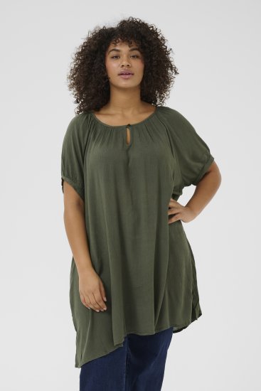 Kaffe Curve Ami Mânecă scurtă Tunic Frunză de viță - Tricouri - 