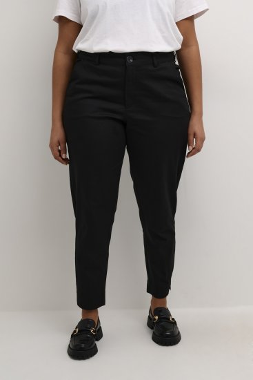 Kaffe Curve Leana Pantaloni Chino 7/8 Negru Profund - Blugi & Pantaloni pentru Femei Mărimi Mari – Plus Size - 