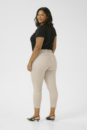 Kaffe Curve Leana Pantaloni Chino 7/8 Gri Pană - Blugi & Pantaloni pentru Femei Mărimi Mari – Plus Size - 