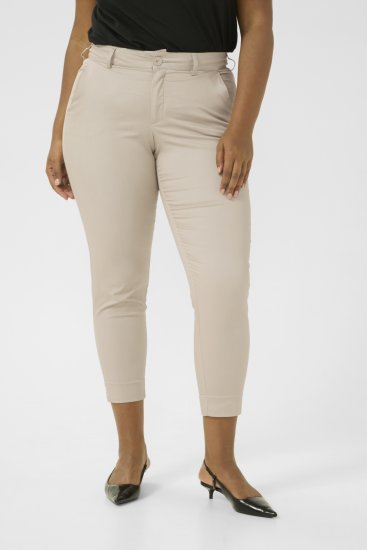 Kaffe Curve Leana Pantaloni Chino 7/8 Gri Pană - Blugi & Pantaloni pentru Femei Mărimi Mari – Plus Size - 