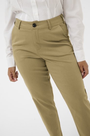 Kaffe Curve Leana Pantaloni Chino 7/8 Stejar Pietrificat - Blugi & Pantaloni pentru Femei Mărimi Mari – Plus Size - 