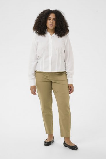 Kaffe Curve Leana Pantaloni Chino 7/8 Stejar Pietrificat - Blugi & Pantaloni pentru Femei Mărimi Mari – Plus Size - 
