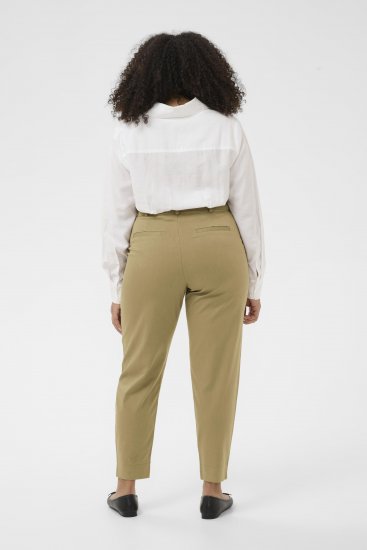 Kaffe Curve Leana Pantaloni Chino 7/8 Stejar Pietrificat - Blugi & Pantaloni pentru Femei Mărimi Mari – Plus Size - 