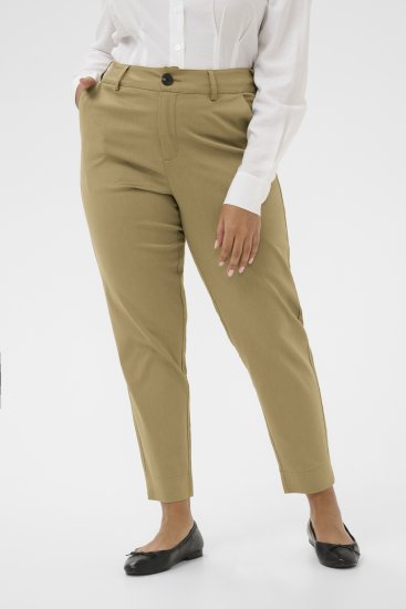 Kaffe Curve Leana Pantaloni Chino 7/8 Stejar Pietrificat - Blugi & Pantaloni pentru Femei Mărimi Mari – Plus Size - 