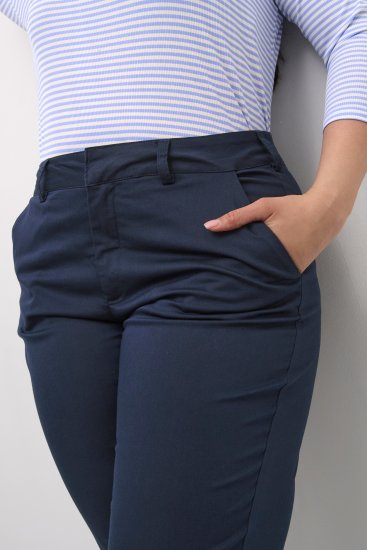 Kaffe Curve Leana Pantaloni Chino 7/8 Bleumarin De Miezul Nopții - Blugi & Pantaloni pentru Femei Mărimi Mari – Plus Size - 