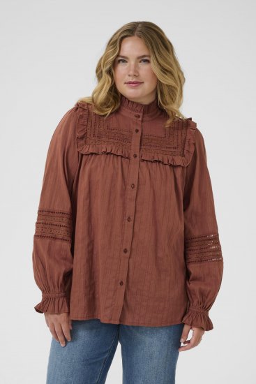 Kaffe Curve Jessa Shirt Henna Brown - Bluze & tunici - 