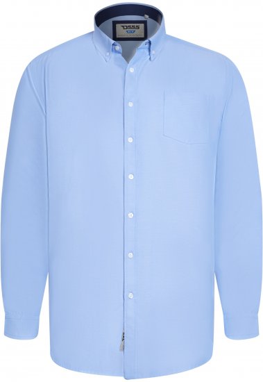 D555 Richard Cămașă Oxford Cu Mânecă Lungă TALL Albastru Deschis - TALL cămăși - 