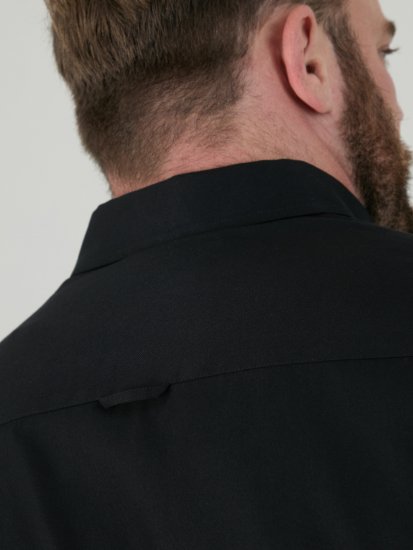 D555 Richard Cămașă Oxford Cu Mânecă Lungă TALL Neagră - TALL cămăși - 