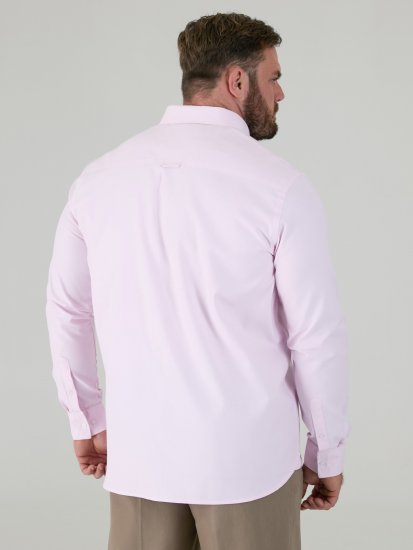 D555 Richard Cămașă Oxford Cu Mânecă Lungă TALL Roz - TALL cămăși - 