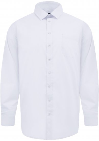 D555 Oliver Cămașă Elastică Cu Mânecă Lungă Rezistentă La Pete Fără Călcare Albă - Cămăși - Cămăși Bărbați Mărimi Mari