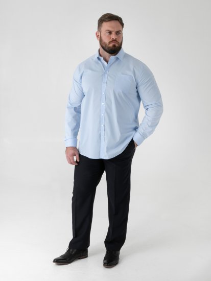 D555 Oliver Cămașă Elastică Cu Mânecă Lungă Rezistentă La Pete Fără Călcare Albastru Deschis - Cămăși - Cămăși Bărbați Mărimi Mari