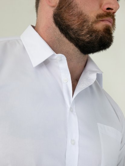 D555 Oliver Cămașă Elastică Cu Mânecă Lungă Rezistentă La Pete Fără Călcare Albă - Cămăși - Cămăși Bărbați Mărimi Mari