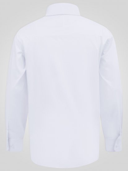 D555 Oliver Cămașă Elastică Cu Mânecă Lungă Rezistentă La Pete Fără Călcare Albă - Cămăși - Cămăși Bărbați Mărimi Mari