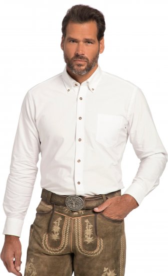JP1880 Shirt Modern Fit Traditional Stag Horn White - Cămăși - Cămăși Bărbați Mărimi Mari