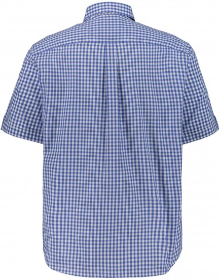 JP1880 Short Sleeve Check Print Traditional Shirt Blue - Cămăși - Cămăși Bărbați Mărimi Mari
