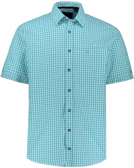 JP1880 Shirt Traditional Short Sleeve Turquoise - Cămăși - Cămăși Bărbați Mărimi Mari