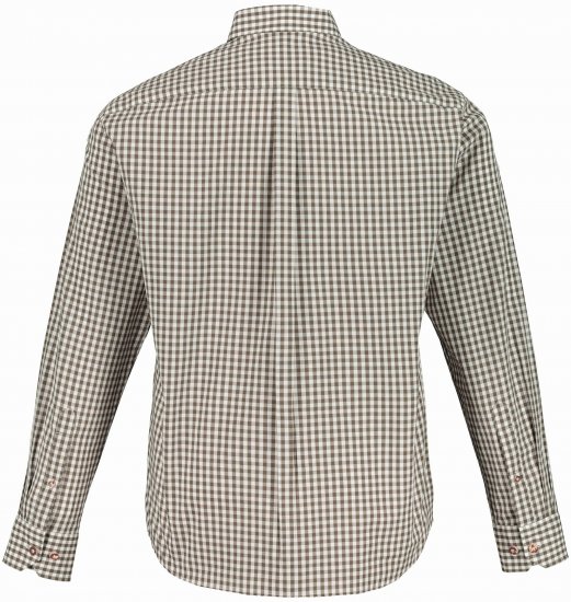 JP1880 Long Sleeve Check Print Traditional Shirt Brown - Cămăși - Cămăși Bărbați Mărimi Mari