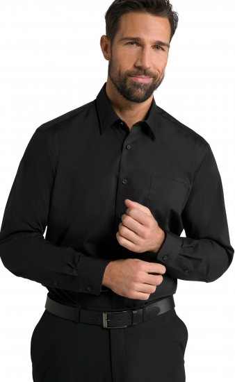 JP1880 Shirt Business Kent Collar Long Sleeve Black TALL - ÎMBRĂCĂMINTE BĂRBAȚI MT-6XLT - Tall dimensiuni bărbați