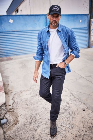 JP1880 Shirt Denim Long Sleeve Blue TALL - ÎMBRĂCĂMINTE BĂRBAȚI MT-6XLT - Tall dimensiuni bărbați