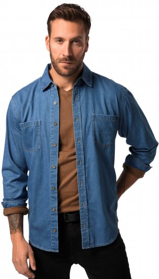 JP1880 Shirt Denim Long Sleeve Blue TALL - ÎMBRĂCĂMINTE BĂRBAȚI MT-6XLT - Tall dimensiuni bărbați