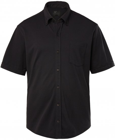 JP1880 Shirt Pique Flexnamic Short Sleeve Black TALL - ÎMBRĂCĂMINTE BĂRBAȚI MT-6XLT - Tall dimensiuni bărbați