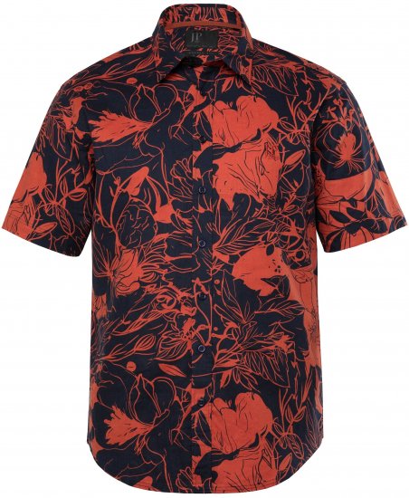 JP1880 Shirt Short Sleeve Linen Blend Red - Cămăși - Cămăși Bărbați Mărimi Mari