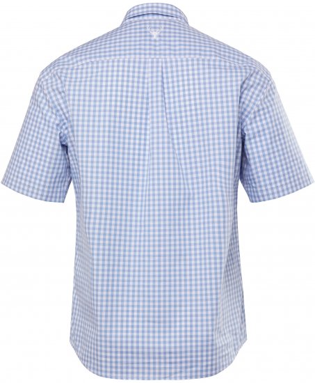 JP1880 Shirt Traditional Short Sleeve Checked Light Blue - Cămăși - Cămăși Bărbați Mărimi Mari