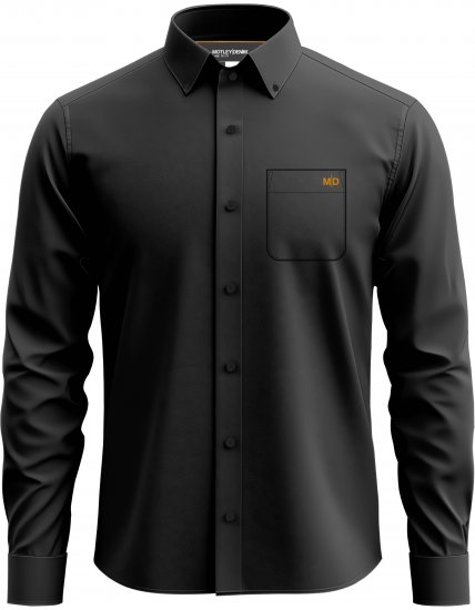 Motley Denim Lisbon Long Sleeve Shirt Charcoal - Cămăși - Cămăși Bărbați Mărimi Mari