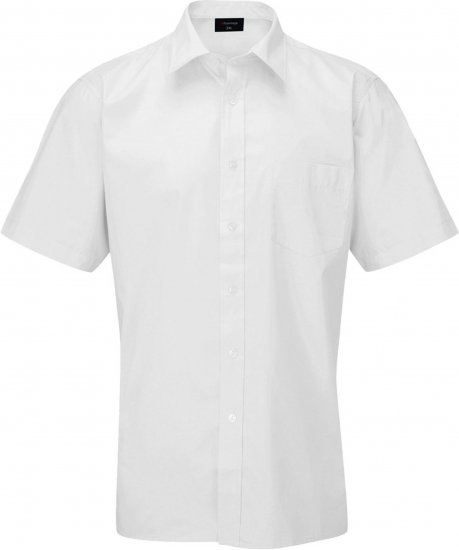 Espionage SH147 Short Sleeve Plain Collar Shirt White - Cămăși cu mânecă scurtă - Cămăși Bărbați maneca scurta mărimi mari