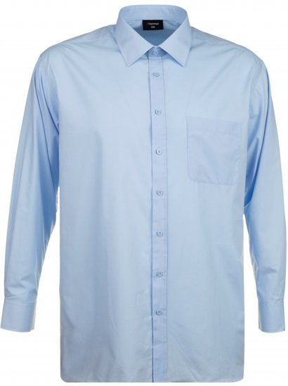 Espionage SH151 Long Sleeve Plain Collar Shirt Blue - Cămăși - Cămăși Bărbați Mărimi Mari