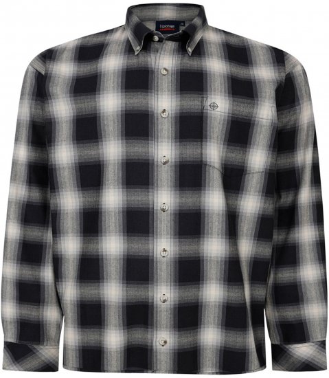 Espionage SH419 Long Sleeve Checked Shirt Black/Grey - Cămăși cu mâneci lungi - 
