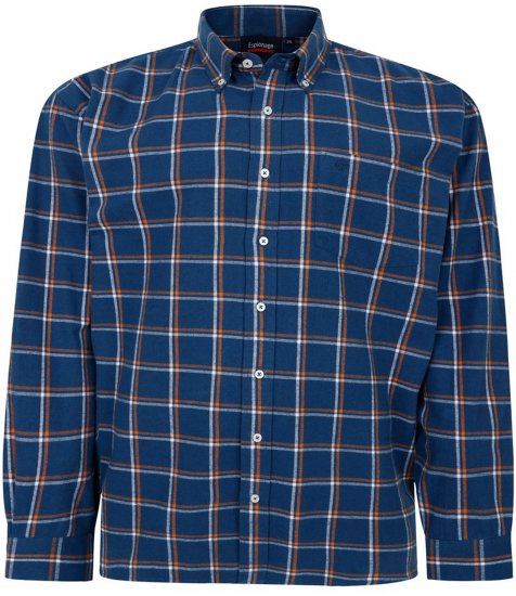 Espionage SH421 Long Sleeve Checked Shirt Blue/Orange - Cămăși cu mâneci lungi - 