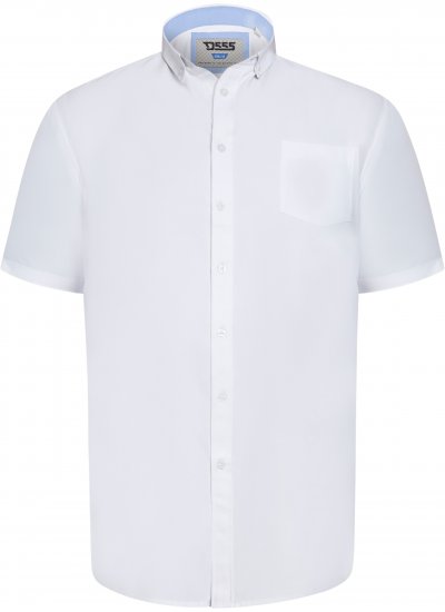 D555 James Cămașă Oxford Cu Mânecă Scurtă TALL Albă - TALL cămăși - 