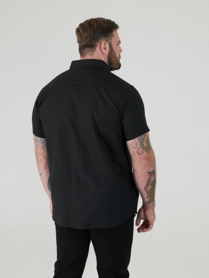 D555 James Cămașă Oxford Cu Mânecă Scurtă TALL Neagră - TALL cămăși - 