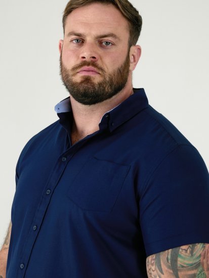 D555 James Cămașă Oxford Cu Mânecă Scurtă TALL Bleumarin - TALL cămăși - 