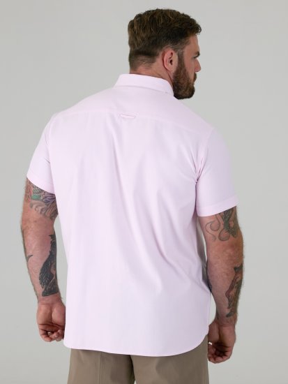 D555 James Cămașă Oxford Cu Mânecă Scurtă TALL Roz - TALL cămăși - 